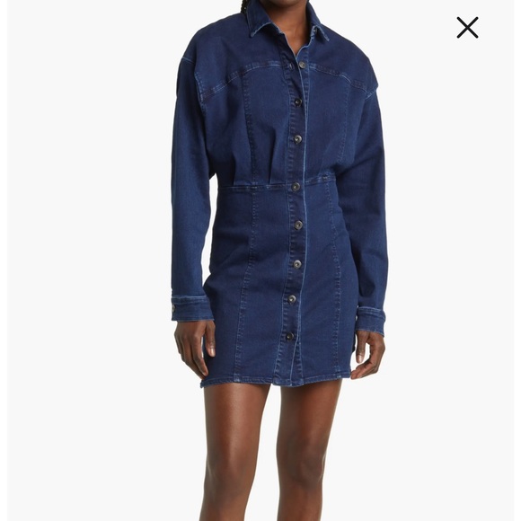 Free People  Amber Long Sleeve Denim Shirtdress NWT - Picture 4 of 6